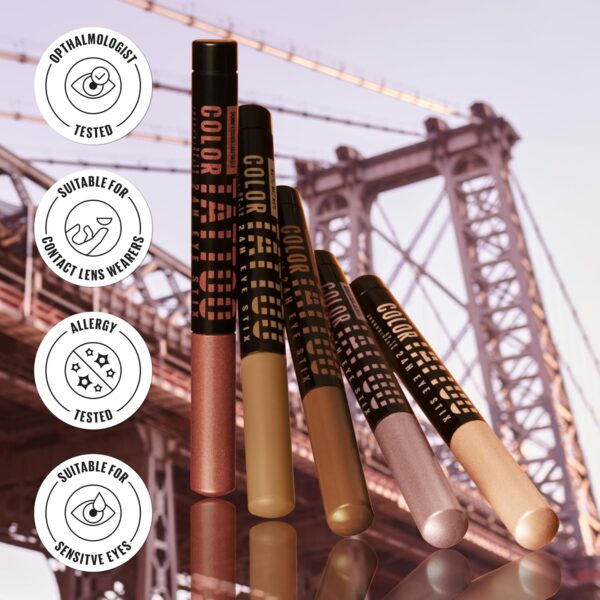 Maybelline Color Tattoo Longwear Multi-Use 24HR Eye Shadow Stix, Rich, Long Lasting Eyeshadow, Eyeliner and Eye Primer Stick, I Am Cheeky (Mauve Shimmer)