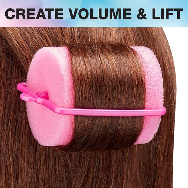 Conair Foam Hair Rollers - Heatless hair curlers - Foam Rollers - Heatless Hair rollers in Large - Pink - 9 Count w/storage case