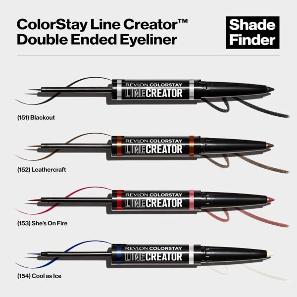 REVLON Liquid Eyeliner & Smoky Kohl Pencil, ColorStay Line Creator Eye Makeup, Waterproof & Transferproof, 152 Leathercraft, 0.004 oz