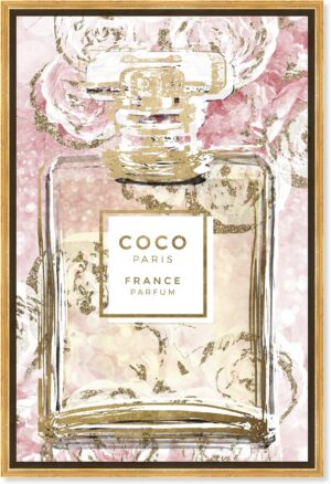 The Oliver Gal Artist Co. Fashion and Glam Wall Art Framed Canvas Prints 'Floral French Perfume' Perfumes