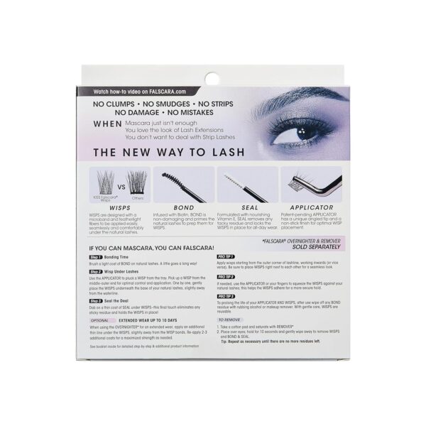 Clear Band False Eyelashes, Lash Extension Kit, Feathery & Wispy, Natural Volume, 8mm-10mm-12mm, Includes Bond & Seal, Precision Applicator & 36 Lash Clusters