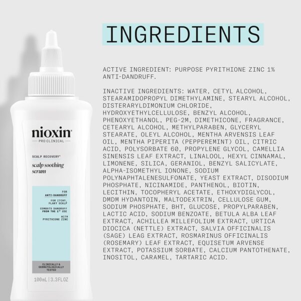 Nioxin Scalp Recovery System Scalp Soothing Serum | With Pyrithione Zinc and Green Tea Extracts | 3.38 Fl Oz