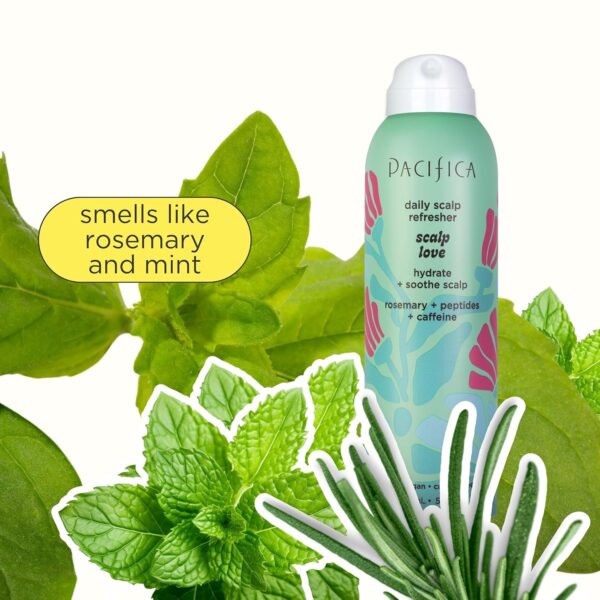 Pacifica Rosemary Mint Scalp Refresher Spray 5oz – Cooling Daily Scalp Treatment for Itchy Dry Scalp, Refreshes & Moisturizes, Vegan Leave-In Hair Mist for All Hair Types, Non-Greasy Cruelty-Free