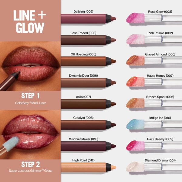 Revlon ColorStay Multi-Liner, Creamy Formula, Multiuse For Lips, Eyes & Face, Precision Brush for Easy Blending, 002 Dallying