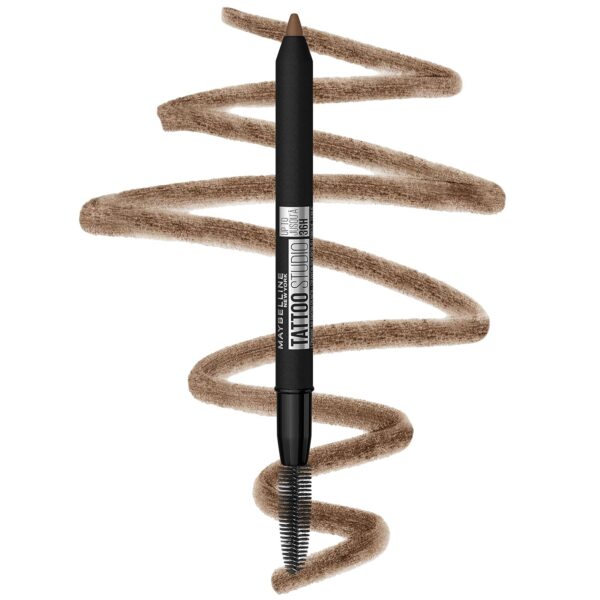 Maybelline TattooStudio Waterproof Eyebrow Pencil, Sharpenable, Longwear, Long Lasting, Pigmented Eyebrow Pencil for Defined Brows, Soft Brown, 1 Count