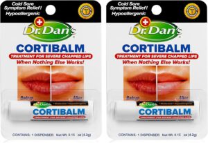 Dr. Dan's Cortibalm - 2 Pack - for Dry Cracked Lips - Healing Lip Balm for Severely Chapped Lips - Designed for Men, Women and Children