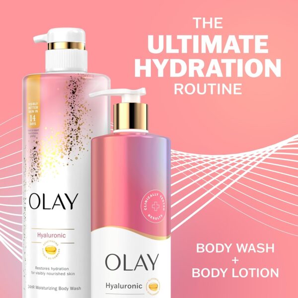 Olay Body Lotion for Women, Nourishing with Hyaluronic Acid Serum, Visibly Soften & Smooth Skin, 24hr Moisture & Hydration, Fast Absorbing Formula, Vitamin B3 Complex, For All Skin Types, 17 fl oz