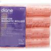 Diane Snap-On Magnetic Rollers Pack of 8 Hair Curlers for Women and Girls, Small, Diameter, Pink, D4719, 8 Count (Pack of 1)