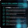 Vital Vitamins Multi Collagen for Women & Men - Type I, II, III, V, X - Grass Fed, Non-GMO - 150 Capsules