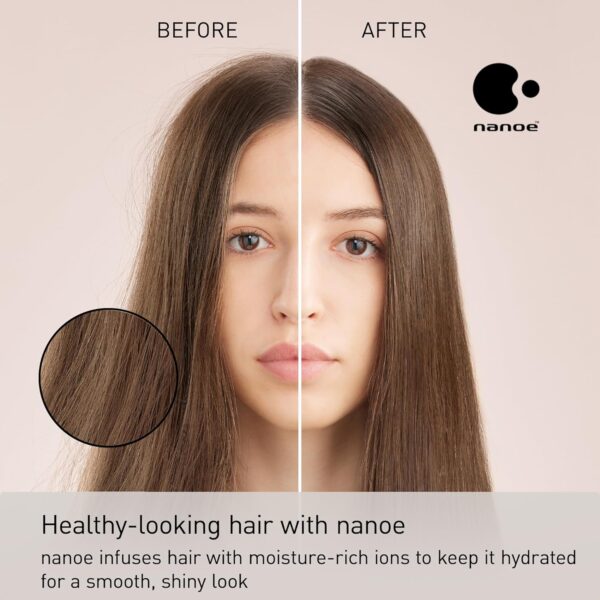 Panasonic Nanoe Salon Hair Dryer with Oscillating QuickDry Nozzle, Diffuser and Concentrator Attachments, 3 Speed Heat Settings for Easy Styling and Healthy Hair - EH-NA67-W (White)