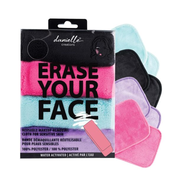 Danielle Enterprises Erase Your Face Super Gift Set, 4 Piece Set, Micellar Water Wipes, 1 count