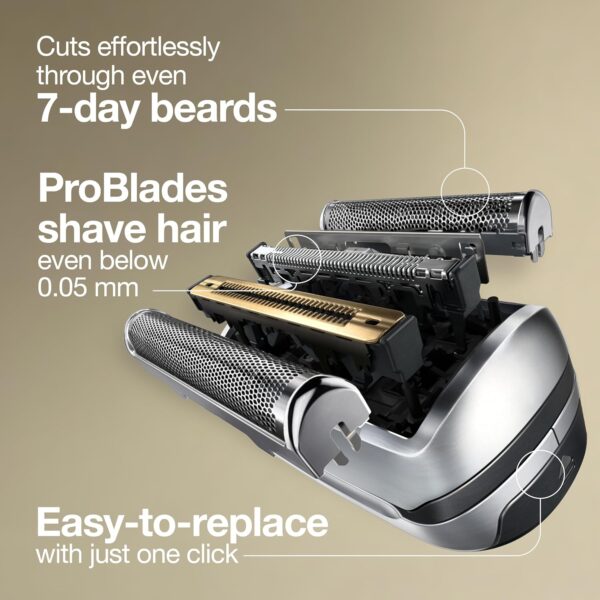 Braun Electric Shaver Head Replacement Part 94M, Compatible with Series 9 Pro and Series 9 Electric Razors for Men, Silver