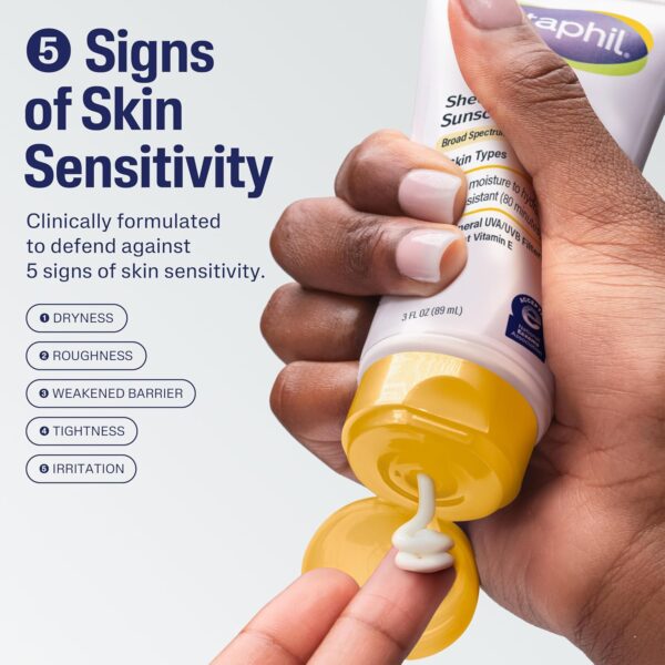 CETAPHIL Sheer Mineral Sunscreen Lotion for Face & Body 3 fl oz 100% Mineral UVA/UVB Filters: Zinc Oxide & Titanium Dioxide Broad Spectrum SPF 50 For Sensitive Skin Dermatologist Recommended Brand