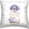 Stupell Industries Purple Fashion Perfume Floral Outdoor Printed Pillow, 18 x 18