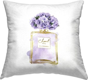 Stupell Industries Purple Fashion Perfume Floral Outdoor Printed Pillow, 18 x 18