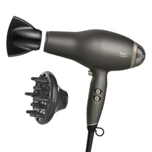 INFINITIPRO BY CONAIR FloMotion Pro Hair Dryer | Personalize Your Drying Experience with Adjustable Airflow | Includes Diffuser and Concentrator