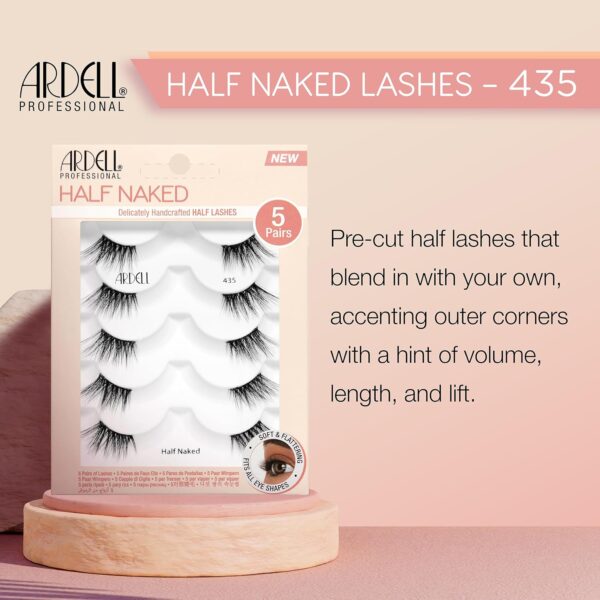 Ardell Naked Half Lashes 434 - Delicately Handcrafted Cat Eye False Eyelashes, 5-Pairs, 1-Pack