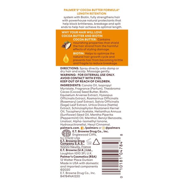 Palmer's Cocoa Butter & Biotin Length Retention Hair and Scalp Oil, 5.1 Ounce