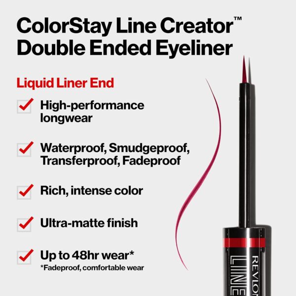 REVLON Liquid Eyeliner & Smoky Kohl Pencil, ColorStay Line Creator Eye Makeup, Waterproof & Transferproof, 152 Leathercraft, 0.004 oz