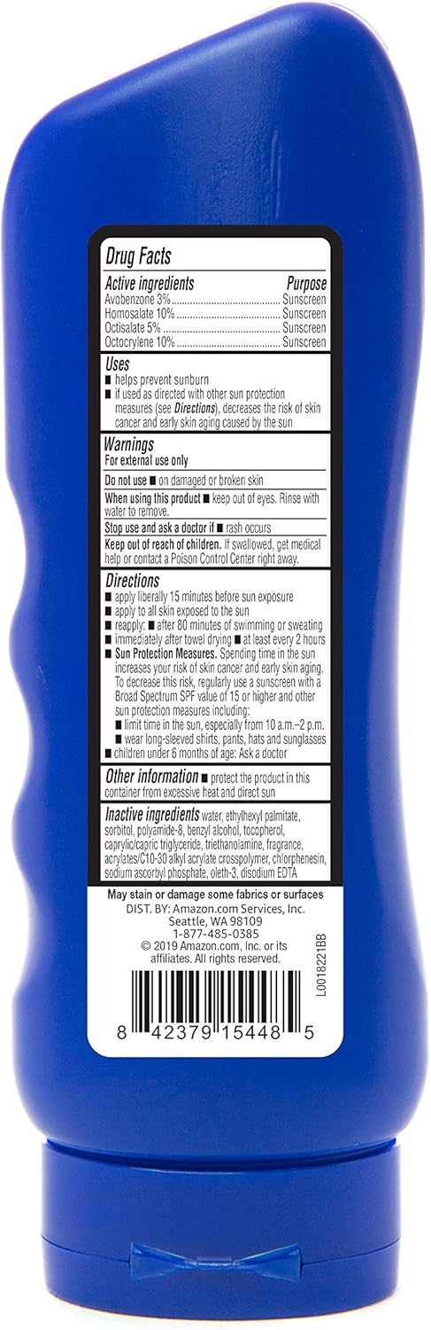 Amazon Brand - Solimo Sport Sunscreen Lotion, Formulated without Octinoxate & Oxybenzone, 8 Fluid Ounce