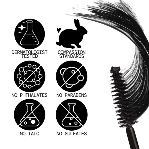 Pacifica Stellar Gaze Mascara (Supernova Black, Glass Vial) – Length & Strength Formula with Coconut & Vitamin B, Sustainable Packaging, Vegan