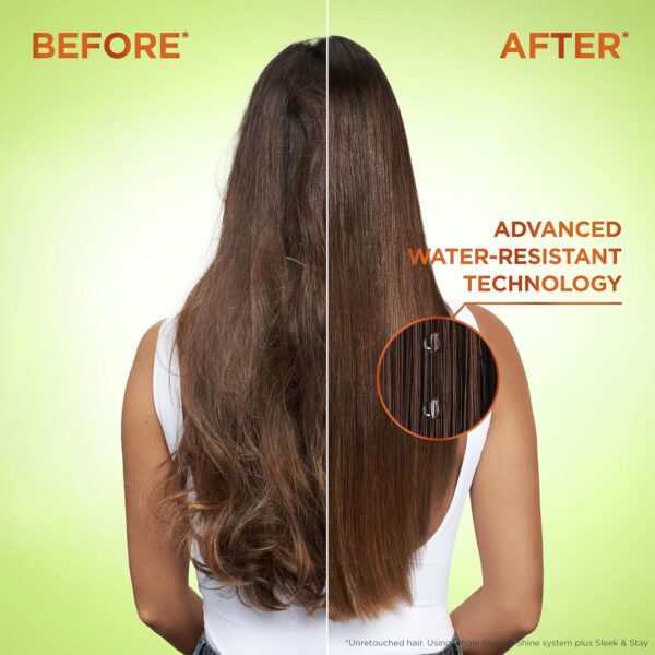 Garnier Fructis Sleek & Shine Shampoo, Conditioner + Anti-Frizz Serum Set for Frizzy, Dry Hair, Argan Oil (3 Items), 1 Kit (Packaging May Vary)