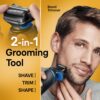 Braun Electric Shaver for Men, Series 5 5120s, Wet & Dry Shave, Turbo Shaving Mode, Foil Shaver, Engineered in Germany, with Beard Trimmer & Attachments, Blue