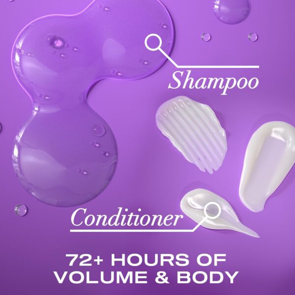 OGX Shampoo and Conditioner Set, Thick and Full + Biotin and Collagen, Purple, Helps Thicken and Texturize Hair, Ideal for Flat to Medium Volume Hair, 25.4 FL OZ, 2 Pack