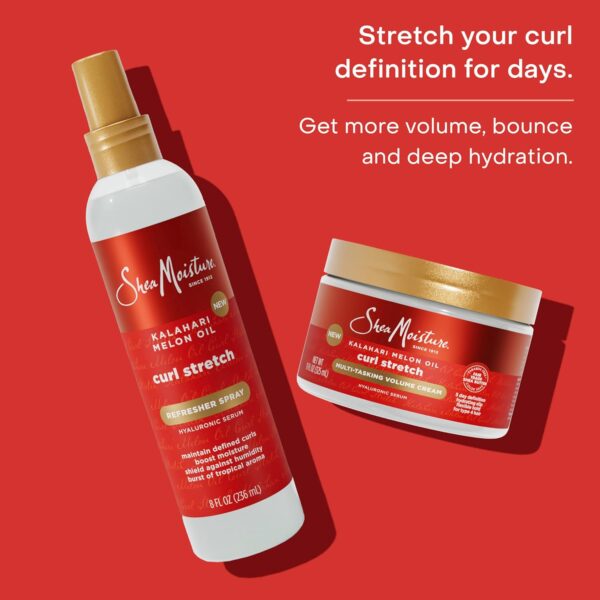 SheaMoisture Curl Stretch Multi-tasking Volume Cream Kalahari Melon Oil and a Tropical Vacation Scent With Hydrating Hyaluronic Serum, Defines Type 4 Curls For Days 11 Fl Oz