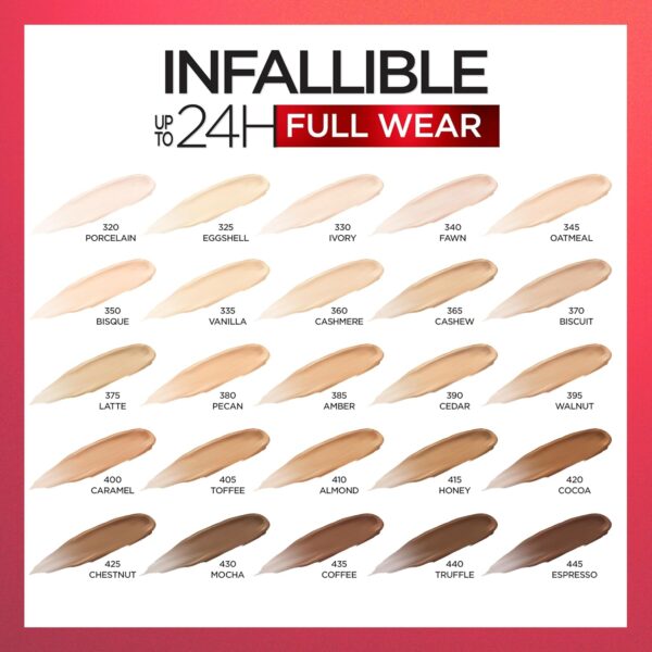 L'Oreal Paris Makeup Infallible Full Wear Waterproof Matte Concealer, Full Coverage, Cashmere, 0.33 fl. oz.