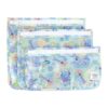 Bumkins Disney Travel Bag, Toiletry, TSA Approved Pouch, Zip Bag, Quart Size Airline Compliant, Clear-Sided, Baby, Diaper Bag Organization, Makeup, Accessories, Packing, Set of 3 Sizes, Aloha Stitch