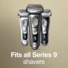 Braun Shaver Head Replacement Part 94M Silver, Compatible with Series 9 Pro and Series 9 Electric Razors for Men