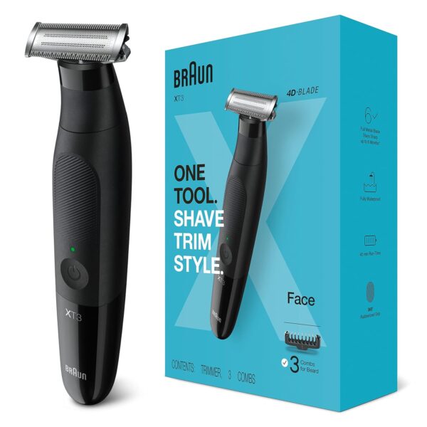 Braun Series XT3 - Beard Trimmer, Shaver, Electric Razor for Men, Manscaping Kit, Durable Blade, XT3000