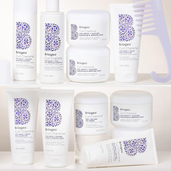 Briogeo Curl Charisma Rice Amino + Avocado Leave-In Defining Crème, Anti Frizz Hair Styling Moisturizer, Leave In Cream for Wavy, Curly, Coily Hair, Boosts Hydration, Vegan, Cruelty-Free