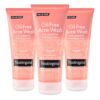 Neutrogena Oil Free Pink Grapefruit Acne Face Wash with Vitamin C, 2% Salicylic Acid Acne Treatment, Gentle Foaming Facial Scrub to Treat & Prevent Breakouts, 6.7 fl. Oz, 3 Pack