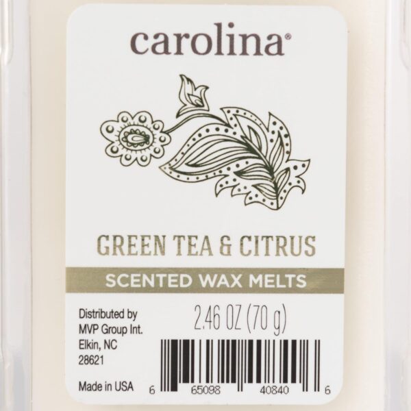 Carolina Candle Green Tea & Citrus Scented Wax Melts, Soy-Based White Wax Blend, 6 Wax Cubes, 2.46 oz - Pack of 6