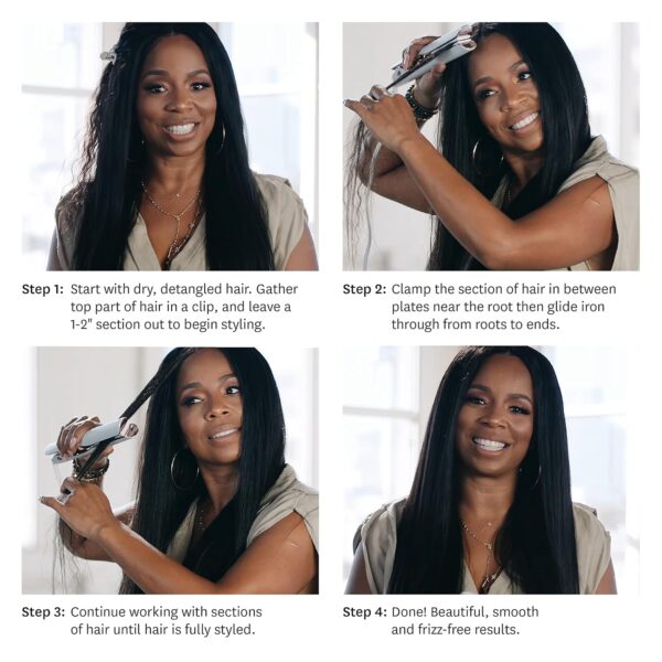 T3 Smooth ID 1” Flat Iron with Touch Interface - Digital Ceramic Flat Iron with Interactive HeatID Technology for Automatic Heat Setting Personalization