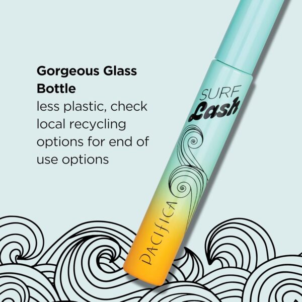 Pacifica Mascara – Surf Lash Eyelash Mascara, Water-Resistant Lash-Defining Formula with Jojoba Oil & Vegan Pectin for Long, Full Lashes, Unique Half-Pipe Twisted Wand, Vegan & Cruelty-Free