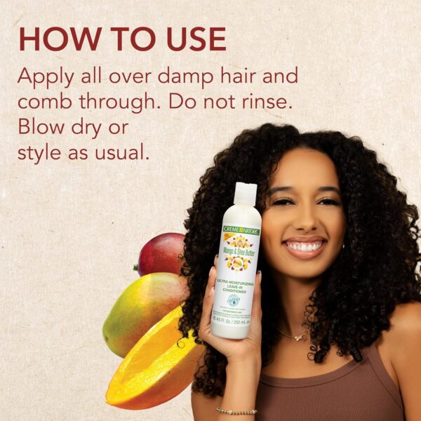 Leave In Conditioner with Mango & Shea Butter by Creme of Nature, Ultra Moisturizing for Dry Dehydrated Hair, 12 Fl Oz