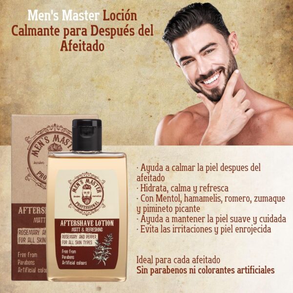 Soothing Aftershave Lotion"Rosemary and Pepper" Cosmetics for Men, Parabens FREE, 120 ml of Men's Master