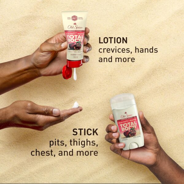 Old Spice Whole Body Deodorant Stick for Men, Aluminum Free, Black Cherry + Bourbon Scent, 24/7 Odor Protection, 24/7 Freshness, Dermatologist Tested, Gentle on Skin, Safe to Use All Over, 3.0 oz