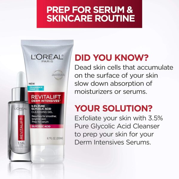 L'Oreal Paris Revitalift 3.5% Pure Glycolic Acid Brightening Cleansing Gel wth Salicylic Acid 6.7 fl oz