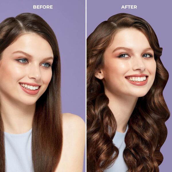 KISS Instawave Deluxe Automatic Rotating Curling Iron, Ceramic Ionic Technology, Tangle Prevention, 2-Way Rotation, Dual Heat Settings up to 420°F, 1” Curling Wand, 2-Year Warranty - Black & White