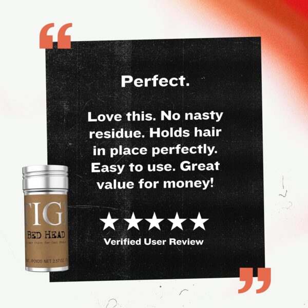 TIGI Bed Head Hair Wax Stick for a Soft, Pliable Hold, Hair Care Slick Back Stick Styling Product with Beeswax & Japan Wax, 2.57 oz