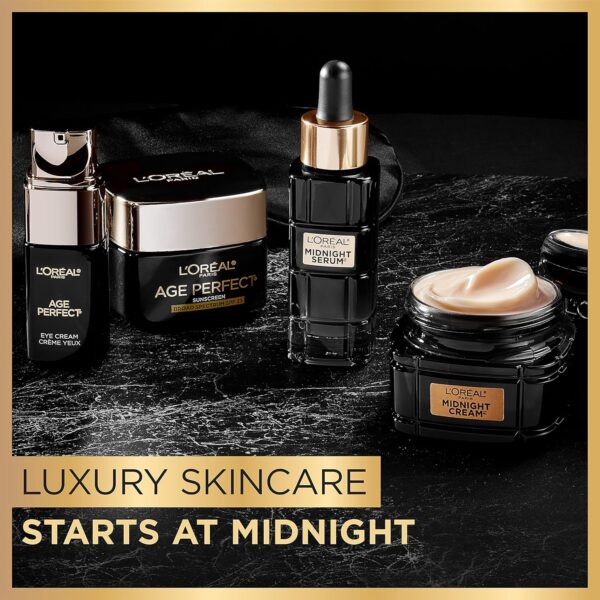 L'Oreal Paris Age Perfect Anti-Aging Midnight Face Serum, Reduce Wrinkles 1oz + Eye Cream Sample