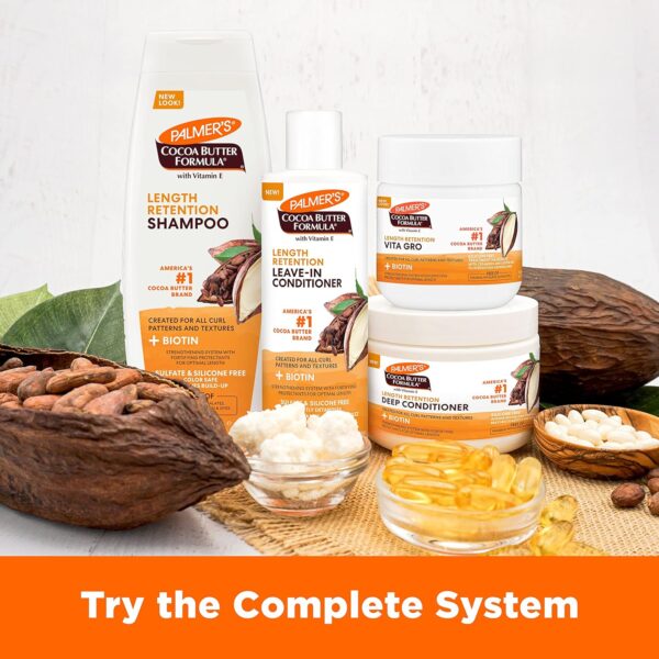 Palmer's Cocoa Butter & Biotin Length Retention Leave-In Conditioner, Instant Detangler, Soften and Strengthen Textured and Curly Hair, 8.5 Ounce