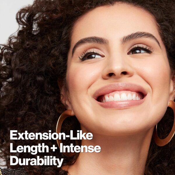 Revlon ColorStay Xtensionnaire Lengthening Lash Serum and Mascara In One, Tapered Brush for 2X Longer Looking Eyelashes, Infused with Pro Vitamin B5, Smudge-Proof, 201 Blackest Black