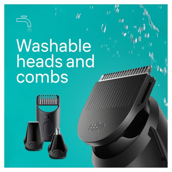 Braun All-in-One Style Kit Series 3 3460, 6-in-1 Trimmer for Men with Beard Trimmer, Ear & Nose Trimmer, Hair Clippers & More, Ultra-Sharp Blade, 40 Length Settings, Washable