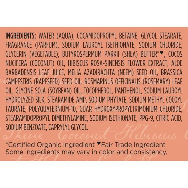 SheaMoisture Shampoo Curl and Shine for Curly Hair Coconut and Hibiscus Paraben Free Shampoo 13 oz