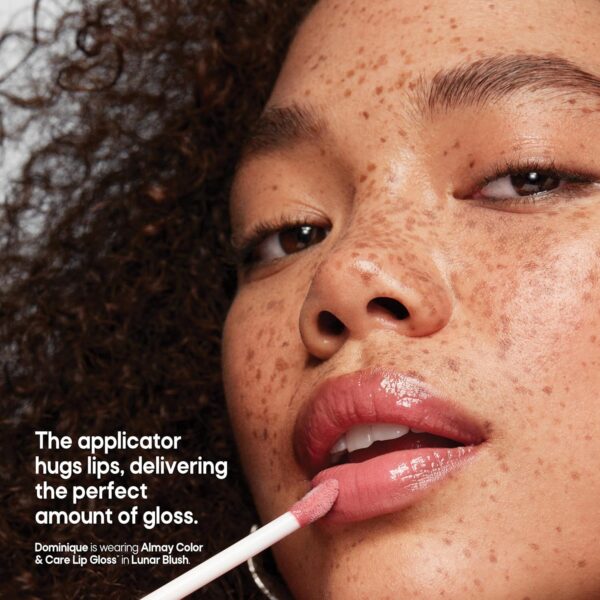 Almay Color & Care Hydrating Lip Gloss, Soft Natural Hues, Prebiotic Complex, Hyaluronic Filling-Sphere Technology, 100 Pink Twilight, 0.1 Fl Oz